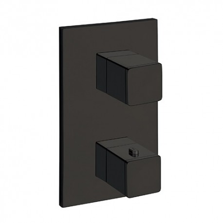 FACADE EXTERNE QUADRI LAITON THERMOSTATIQUE  2 SORTIES CHROME NOIR BR - CRISTINA ONDYNA XQ85272 FACADE EXTERNE QUADRI LAITON THE