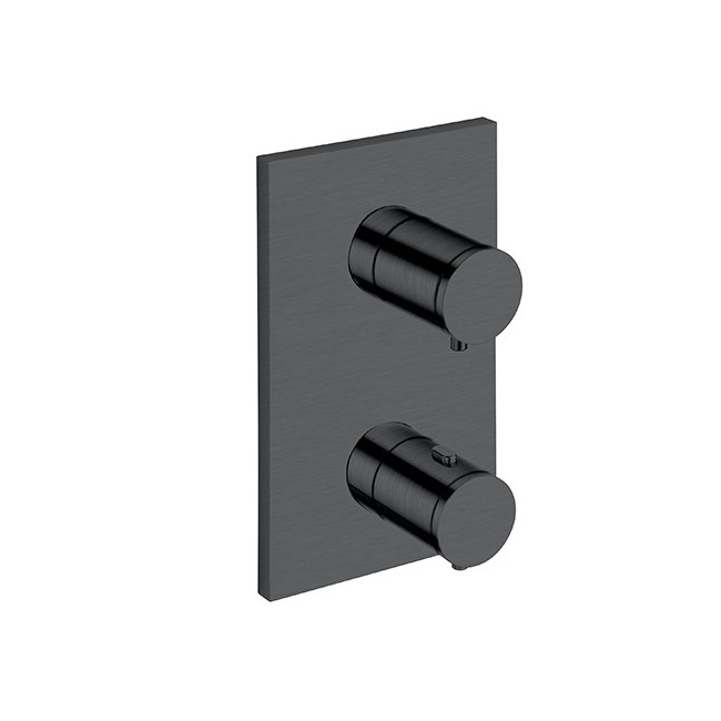 FACADE EXTERNE TRIVERDE LAITON 2 SORTIES CHROME NOIR BROSSE - CRISTINA ONDYNA XT85275 FACADE EXTERNE TRIVERDE LAITON 2 SORTIES C