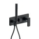 Mitigeur Douche Mural Profilo Encastre 2 Sorties Chrome Noir Brosse Robinetterie PROFILO - CRISTINA ONDYNA PF60275