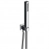 Ensemble Applique Prise D'Eau Douchette Flexible Carre Metal Brosse Robinetterie HYDROTHERAPIE - CRISTINA ONDYNA PD44377