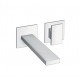 Lavabo Mural Tabula 2 Trous Saillie 23 Cm Chrome Robinetterie TABULA - CRISTINA ONDYNA TA25951