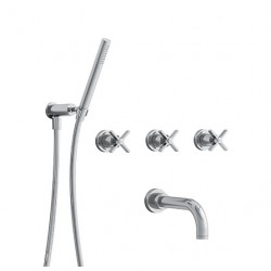 Bain/Douche Encastre 2 Sorties Cross Road Complet Chrome Robinetterie CROSS ROAD - CRISTINA ONDYNA CR11151 Bain/Douche Encastre 