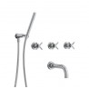 Bain/Douche Encastre 2 Sorties Cross Road Complet Chrome Robinetterie CROSS ROAD - CRISTINA ONDYNA CR11151 Bain/Douche Encastre 