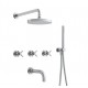 Bain/Douche Encastre 3 Sorties Cross Road Complet Chrome Robinetterie CROSS ROAD - CRISTINA ONDYNA CR11351