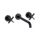 Lavabo Cross Road 3 Trous + Vidage Sans Mecanisme Chrome Noir Brosse Robinetterie CROSS ROAD - CRISTINA ONDYNA CR24375