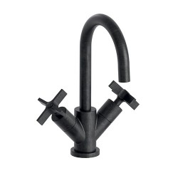 Lavabo Cross Road Melangeur Monotrou + Vidage Chrome Noir Brosse Robinetterie CROSS ROAD - CRISTINA ONDYNA CR22675 Lavabo Cross 