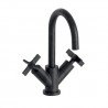 Lavabo Cross Road Melangeur Monotrou + Vidage Chrome Noir Brosse Robinetterie CROSS ROAD - CRISTINA ONDYNA CR22675