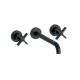 Lavabo Cross Road Small 3 Trous + Vidage Sans Meca Chrome Noir Brosse Robinetterie CROSS ROAD - CRISTINA ONDYNA CR24275