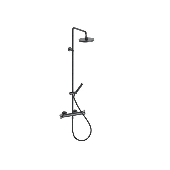 Colonne De Douche Cross Road Thermostatique Complchrome Noir Brosse Robinetterie CROSS ROAD - CRISTINA ONDYNA CR48675 Colonne De