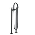 Melangeur Bain Douche Sur Pied Cross Road Chrome Noir Brosse Robinetterie CROSS ROAD - CRISTINA ONDYNA CR10875 Melangeur Bain Do