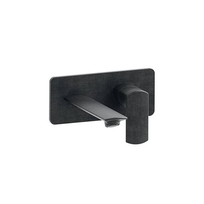 Lavabo Mural Profilo Avec Plaque Droit Bec 22.5 Chrome Noir Brosse Robinetterie PROFILO - CRISTINA ONDYNA PF25875 Lavabo Mural P