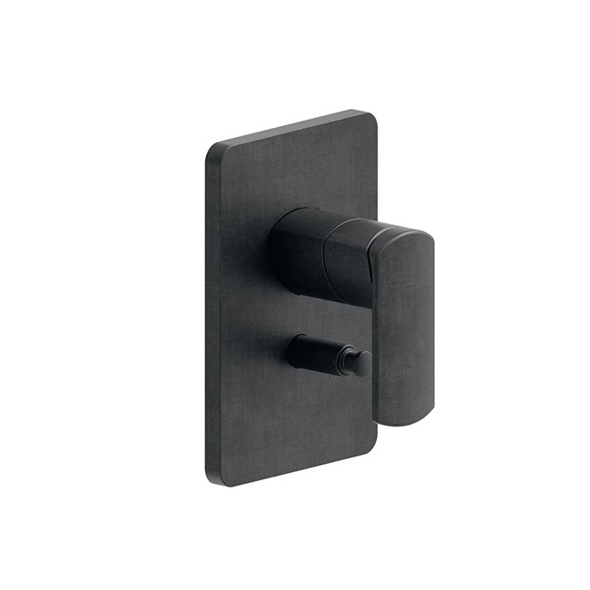 Facade Laiton Mitigeur Douche Profilo 2 Sorties Chrome Noir Brosse Robinetterie PROFILO - CRISTINA ONDYNA PF68975 Facade Laiton 