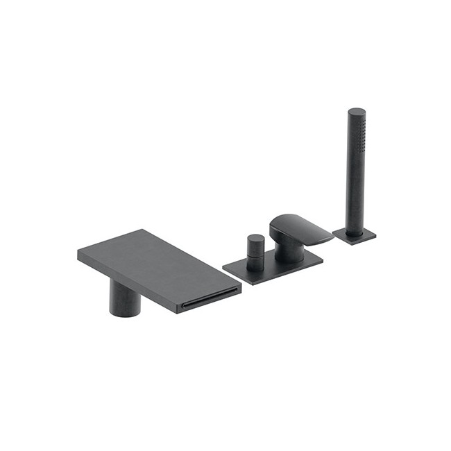 Bain Douche Mitigeur Complet Profilo Sur Gorge Chrome Noir Brosse Robinetterie PROFILO - CRISTINA ONDYNA PF18175 Bain Douche Mit