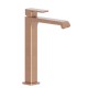 Lavabo Quadri S Mitigeur Haut Avec Vidage Up&Down Or Rose Brosse Pvd Robinetterie QUADRI S - CRISTINA ONDYNA QS22834P