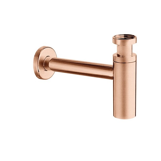 Siphon Lavabo Droit Luxe Laiton Design 35 Cm Or Rose Brosse - CRISTINA ONDYNA MS3434P