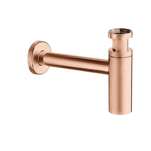 Siphon Lavabo Droit Luxe Laiton Design 35 Cm Or Rose Brosse - CRISTINA  ONDYNA MS3434P - Vita Habitat