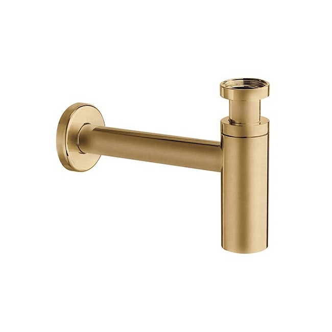 Siphon Lavabo Droit Luxe Laiton Design 35 Cm Or Brosse  Robinetterie VIDAGES - CRISTINA ONDYNA MS3496P Siphon Lavabo Droit Luxe 