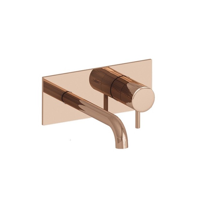 Lavabo Mural Triverde Avec Plaque Bec 22.5 Cm Or Rose Ex Tv27846 Robinetterie TRIVERDE - CRISTINA ONDYNA TV25846P Lavabo Mural T