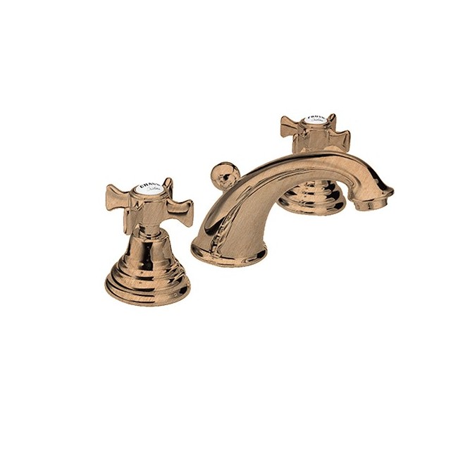 Lavabo Chambord 3 Trous Chrome/Or Rose Brosse  +Vidage Pvd Robinetterie CHAMBORD - CRISTINA ONDYNA CH11334P Lavabo Chambord 3 Tr