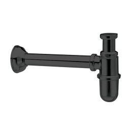 Siphon Bouteille Pour Lavabo Chrome Noir Robinetterie VIDAGES - CRISTINA ONDYNA AC36672 Siphon Bouteille Pour Lavabo Chrome Noir