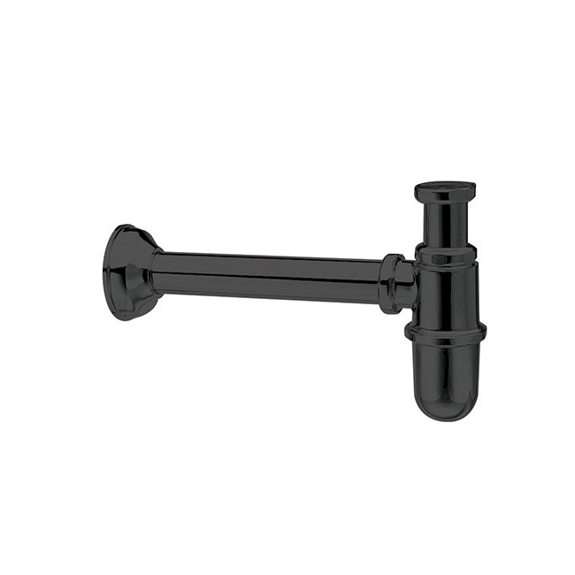 Siphon Bouteille Pour Lavabo Chrome Noir Robinetterie VIDAGES - CRISTINA ONDYNA AC36672 Siphon Bouteille Pour Lavabo Chrome Noir