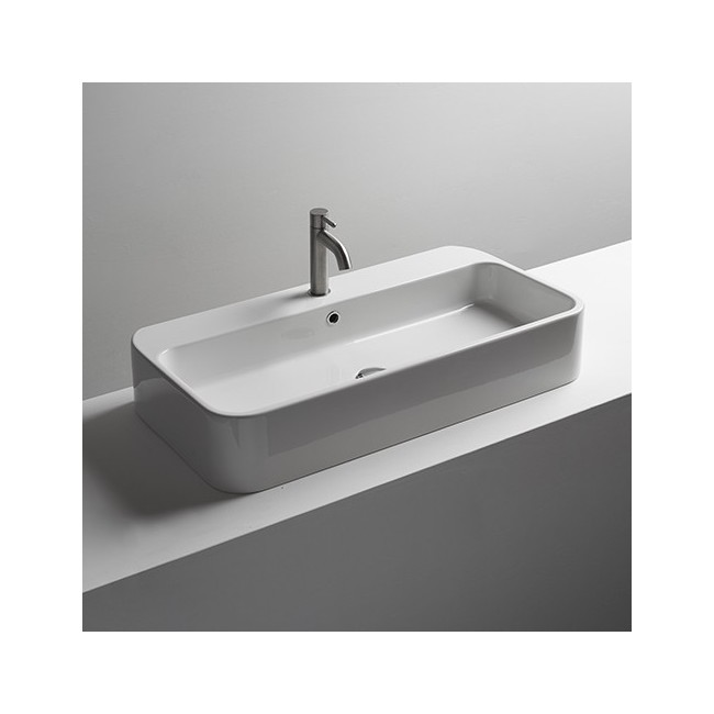 Lavabo Ceramique Cosa A Poser Ou A Suspendre  Robinetterie VASQUES - CRISTINA ONDYNA COSA100 Lavabo Ceramique Cosa A Poser Ou A 