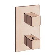 Facade Externe Quadri Laiton Thermostatique  2 Sorties Or Rose  Robinetterie QUADRI - CRISTINA ONDYNA XQ85246P Facade Externe Qu