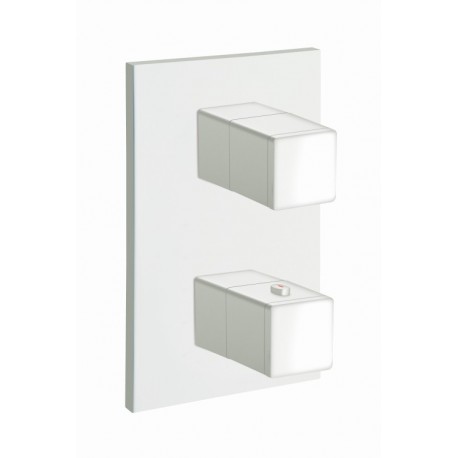 FACADE EXTERNE QUADRI LAITON THERMOSTATIQUE 2 SORTIES BLANC - CRISTINA ONDYNA XQ85224 FACADE EXTERNE QUADRI LAITON THERMOSTATIQU