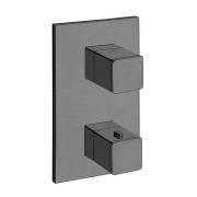 FACADE EXTERNE QUADRI LAITON THERMOSTATIQUE  2 SORTIES METAL BROSSE - CRISTINA ONDYNA XQ85277 FACADE EXTERNE QUADRI LAITON THERM