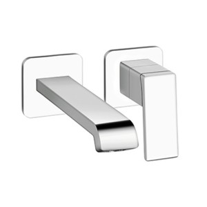 LAVABO MURAL REGULAR QUADRI S 2 TROUS BEC 18 CM CHROME - CRISTINA ONDYNA QS25751 LAVABO MURAL REGULAR QUADRI S 2 TROUS BEC 18 CM