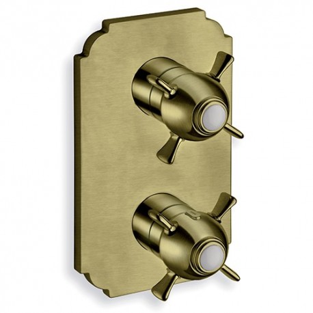 FACADE EXTERNE CHAMBORD LAITON THERMOSTATIQUE 2 SORTIES VIEUX BRONZE - CRISTINA ONDYNA XC85292 FACADE EXTERNE CHAMBORD LAITON TH