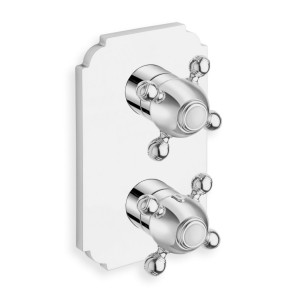 Façade externe encastrée en laiton pour thermostatique 2 sorties RETRO PARIGI - CRISTINA ONDYNA XP85251 Façade externe encastrée