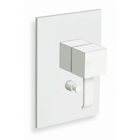 FACADE LAITON MITIGEUR DOUCHE QUADRI 2 SORTIES BLANC - CRISTINA ONDYNA QM68924 FACADE LAITON MITIGEUR DOUCHE QUADRI 2 SORTIES BL