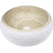 Vasque ronde en pierre 42 cm travertin - CRISTINA ONDYNA UR2405 Vasque ronde en pierre 42 cm travertin - CRISTINA ONDYNA UR2405U