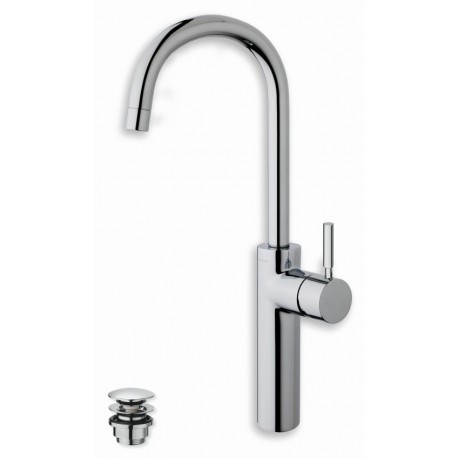 LAVABO TRIVERDE BEC HAUT 384 mm CHROME + Vidage Up&Down - CRISTINA ONDYNA TV22951 LAVABO TRIVERDE BEC HAUT 384 mm CHROME + Vidag