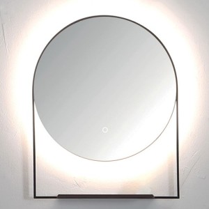 MIROIR ROND AVEC TABLETTE 60 BLACK MAT SENSOR ON/OFF - CRISTINA ONDYNA MNR60 MIROIR ROND AVEC TABLETTE 60 BLACK MAT SENSOR ON/OF