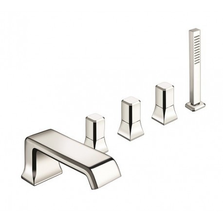 Mélangeur sur gorge 5 trous pour bain/douche ITALY Chromé + douchette - CRISTINA ONDYNA IT12151  Mélangeur sur gorge 5 trous pou