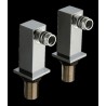 Colonnettes carrées sur gorge pour mitigeur bain douche QM10751 chromé QUADRI - CRISTINA ONDYNA PD49851 Colonnettes carrées sur 