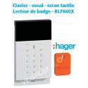 Clavier écran, vocal, lecteur badge Sepio RLF660X - Hager