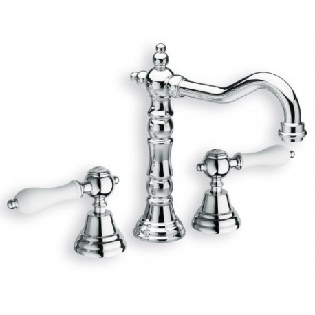 Mélangeur lavabo 3 trous avec bec chromé CANOVA ELITE - CRISTINA ONDYNA CE11251 Mélangeur lavabo 3 trous avec bec chromé CANOVA 