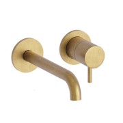 Façade lavabo mural 2 trous bec 18 cm or brossé Triverde - Cristina Ondyna TV25796P