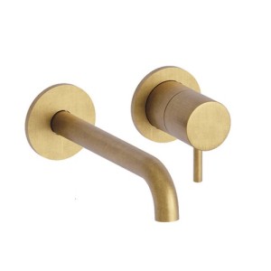 Façade lavabo mural 2 trous bec 18 cm or brossé Triverde - Cristina Ondyna TV25796P