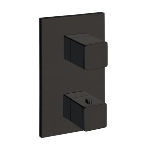 FACADE EXTERNE QUADRI LAITON THERMOSTATIQUE  2 SORTIES CHROME NOIR BR - CRISTINA ONDYNA XQ85272 FACADE EXTERNE QUADRI LAITON THE