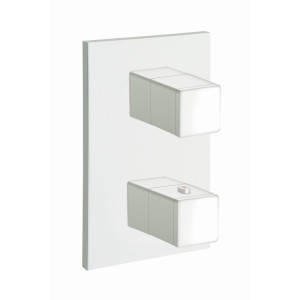 FACADE EXTERNE QUADRI LAITON THERMOSTATIQUE 2 SORTIES BLANC - CRISTINA ONDYNA XQ85224 FACADE EXTERNE QUADRI LAITON THERMOSTATIQU