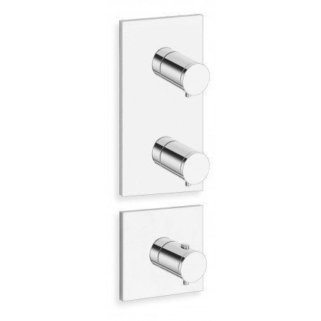 FACADE EXTERNE TRIVERDE 2 SORTIES POUR MECANISME PD70200 CHROME - CRISTINA ONDYNA XT88251 FACADE EXTERNE TRIVERDE 2 SORTIES POUR