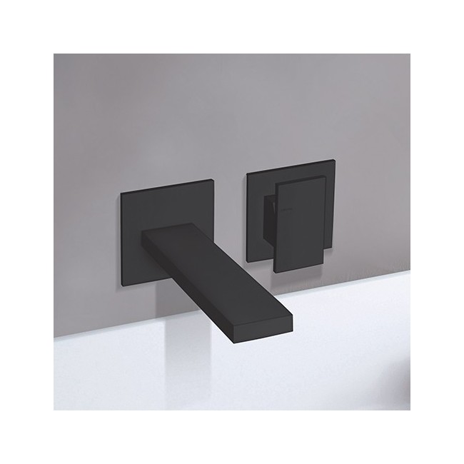 Façade pour mitigeur lavabo mural 2 trous saillie 23 cm Black Mat TABULA - CRISTINA ONDYNA TA25913