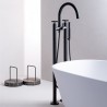 Melangeur Bain Douche Sur Pied Cross Road Blackmat Robinetterie CROSS ROAD - CRISTINA ONDYNA CR10813