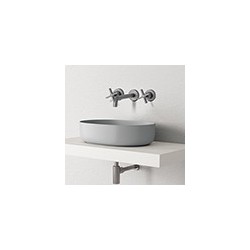 Lavabo Cross Road Small 3 Trous + Vidage Sans Mecanisme Metal Brosse Robinetterie CROSS ROAD - CRISTINA ONDYNA CR24277 CR24277CR