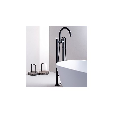 Melangeur Bain Douche Sur Pied Cross Road Blackmat Robinetterie CROSS ROAD - CRISTINA ONDYNA CR10813 CR10813CRISTINA ONDYNA