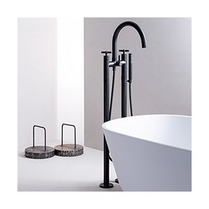 Melangeur Bain Douche Sur Pied Cross Road Blackmat Robinetterie CROSS ROAD - CRISTINA ONDYNA CR10813 CR10813CRISTINA ONDYNA